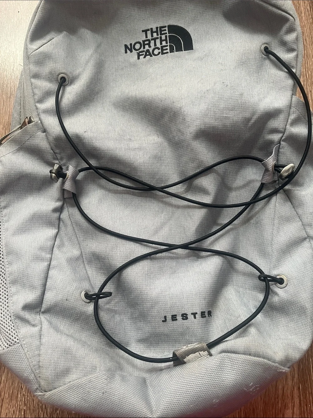 The North Face Jester Backpack - Light Gray with Black Bungee